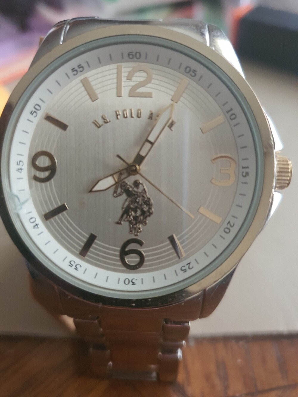 10/$20 U.S. Polo Assn Silver/Goldtone Stainless Steel Men's Watch